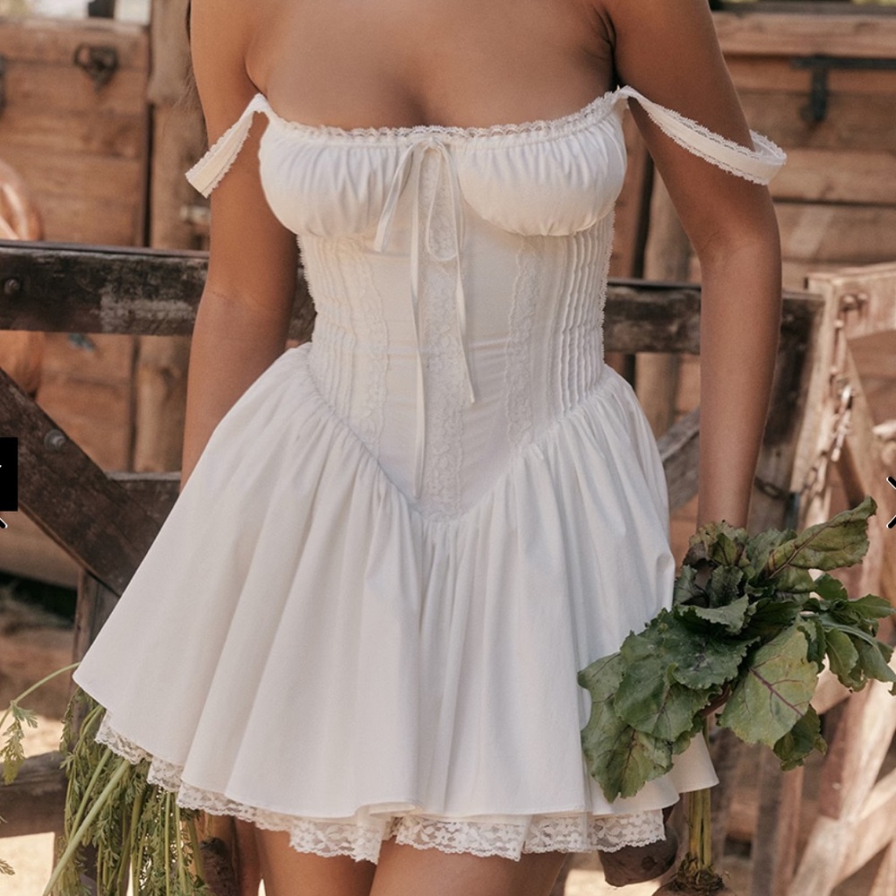 House of CB pietra white corset mini dress
